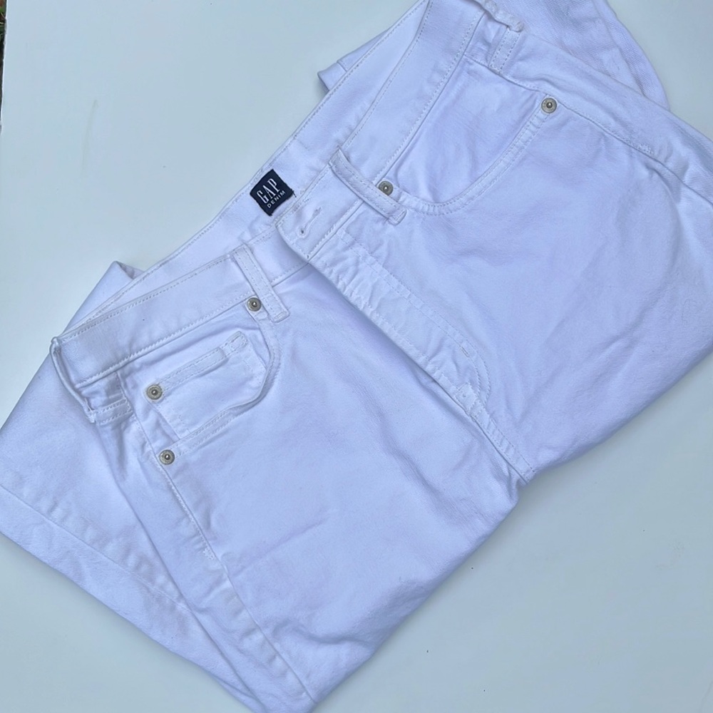 GAP white jeans, true skinny, EUC